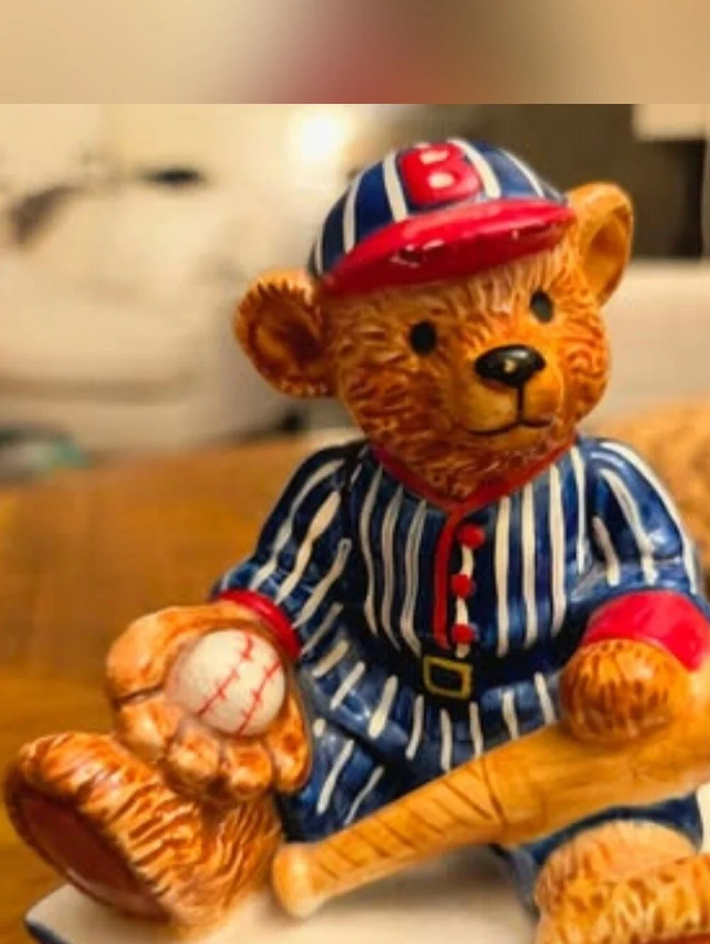 Vintage 1994 Schmid Baseball Teddy Bear Music Box – 